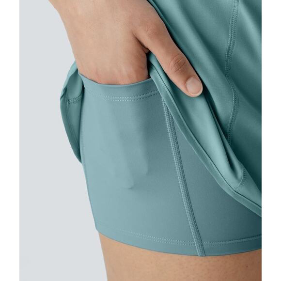 Halara Breezeful Super High Waist Pilates Yoga Shorts 3.5'' Mineral Blue S - Picture 5 of 7